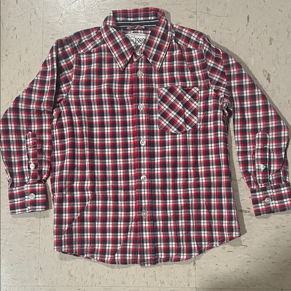 1989 Place Red and Black Plaid Button Down Shirt